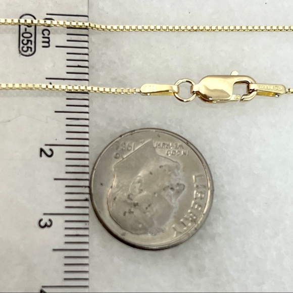 10K Yellow Gold 9” Box Link Chain Bracelet w/Lobster Clasp .9mm 1.37g - New - Picture 2 of 5